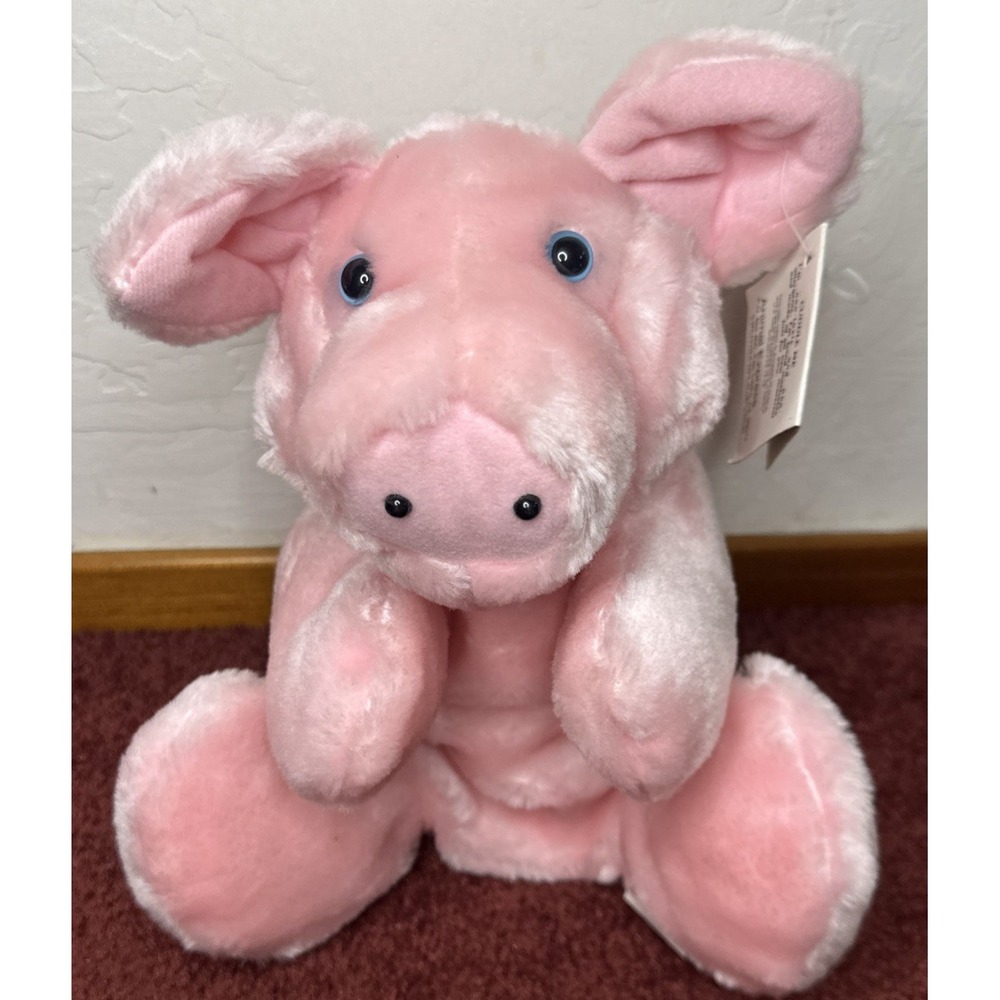 Pig Puppet Plush Animal Express Blue Eyes Vintage 1978 Farm Animal Swine NEW NWT